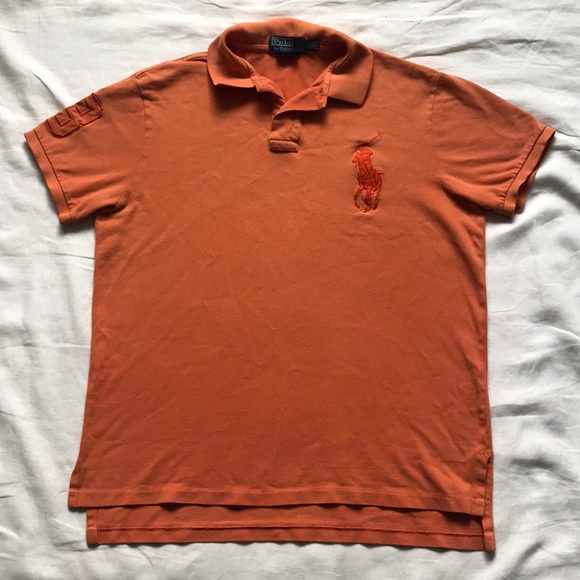 Ralph Lauren POLO Custom Fit Polo Shirt in Orange - Picture 2 of 8